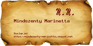 Mindszenty Marinetta névjegykártya